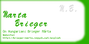 marta brieger business card